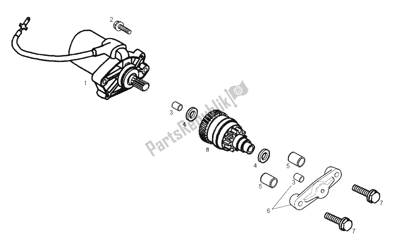 Toutes les pièces pour le Démarreur du Derbi GPR 50 R E2 Replica 2 VER 2008