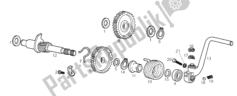 All parts for the Starter Assembly of the Derbi Senda 50 SM X Trem 2A Edicion 2003