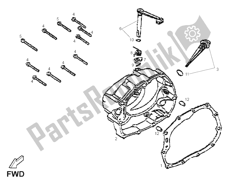 Alle onderdelen voor de Variator Carterdeksel (2) van de Derbi DXR 200 CC 2005