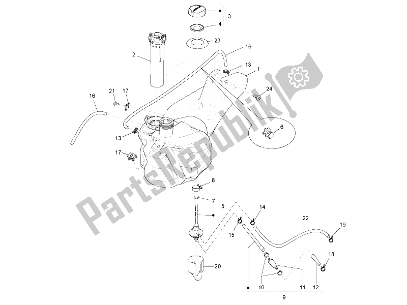 Toutes les pièces pour le Réservoir D'essence du Derbi Sonar 125 4T 2009