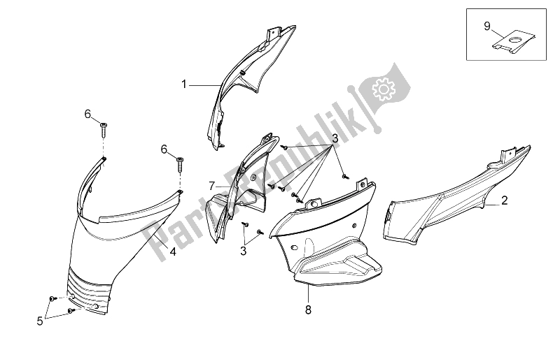 Toutes les pièces pour le Corps Central Iv du Derbi Variant Sport 50 2T 2012