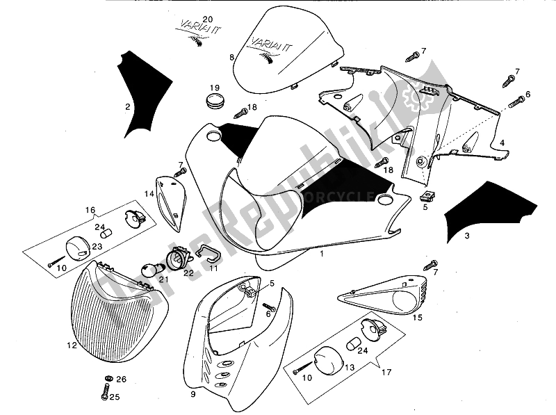Todas las partes para Luces Delanteras de Derbi Variant Revolution 50 1998