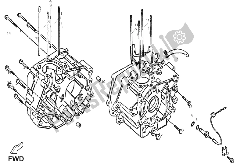 All parts for the Carters of the Derbi DXR 250 CC 2004