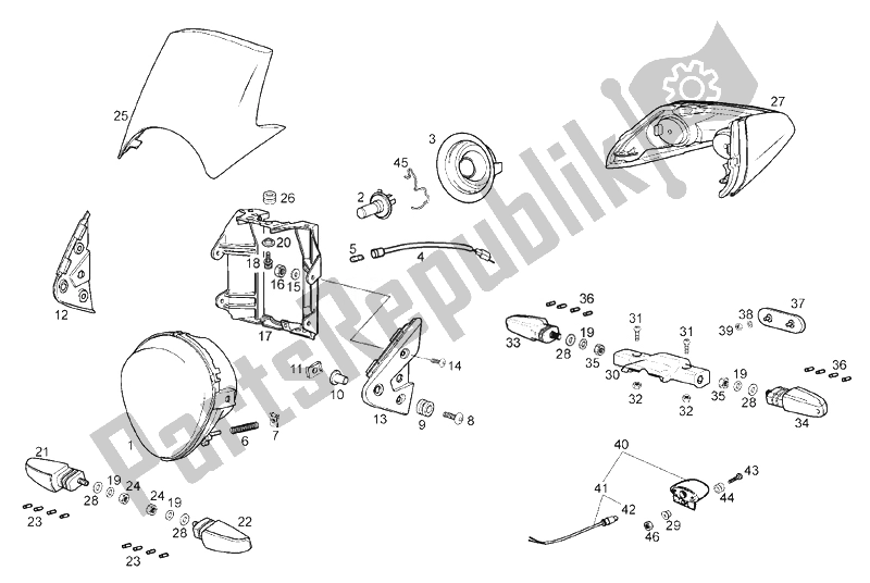 All parts for the Number-plate Light of the Derbi Mulhacen 659 E3 2008