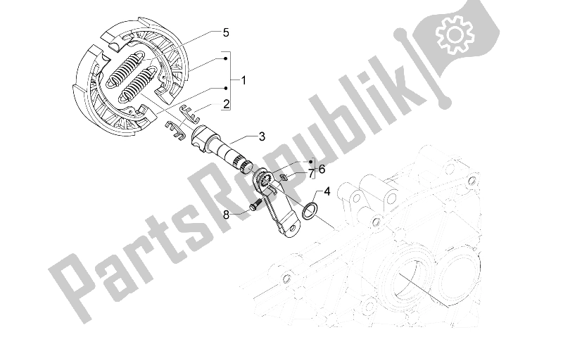 Tutte le parti per il Freno Posteriore del Derbi Variant Sport 50 2T 2012