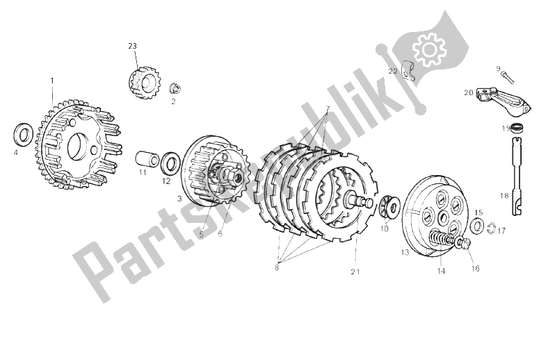 All parts for the Clutch of the Derbi Senda 50 SM DRD X Treme 2T E2 2010