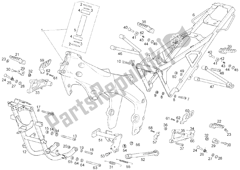 Todas as partes de Quadro, Armação do Derbi GPR 50 2T E2 CH 2010