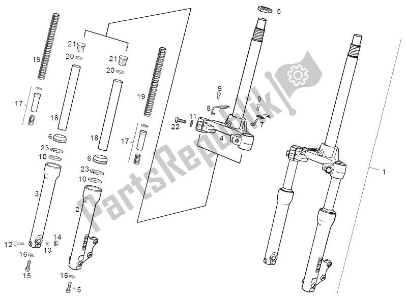 Tutte le parti per il Forcella Anteriore del Derbi Atlantis Red Bullet AIR 50 2001