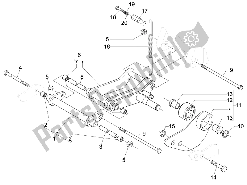 Todas las partes para Brazo Oscilante de Derbi Boulevard 100 CC 4T 2010