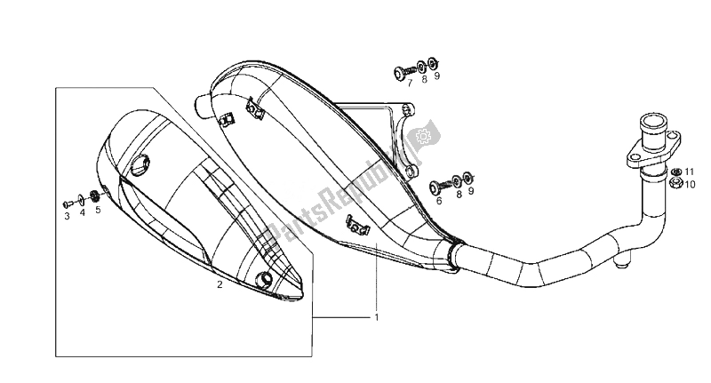 Todas las partes para Unidad De Escape de Derbi Boulevard 125 CC 4T E3 2008