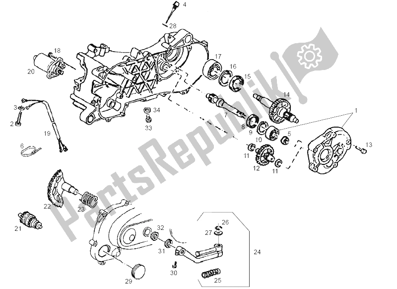 Toutes les pièces pour le Ensemble De Démarrage du Derbi Atlantis O2 City E2 50 2003