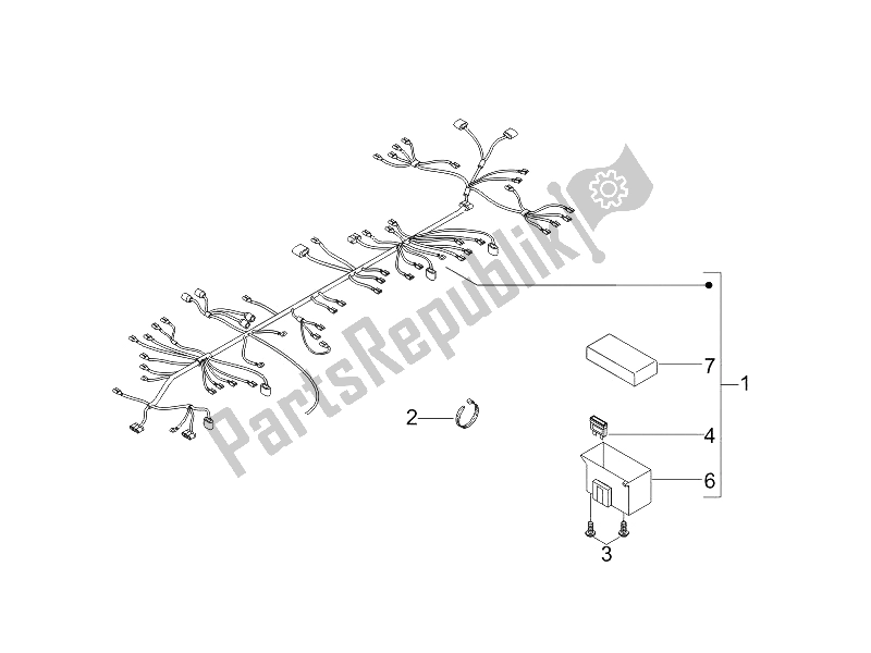 All parts for the Main Cable Harness of the Derbi Sonar 150 4T 2009