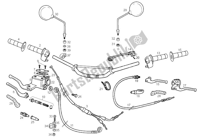 Tutte le parti per il Manubrio - Comandi del Derbi Senda 50 R DRD 2A Edicion 2003