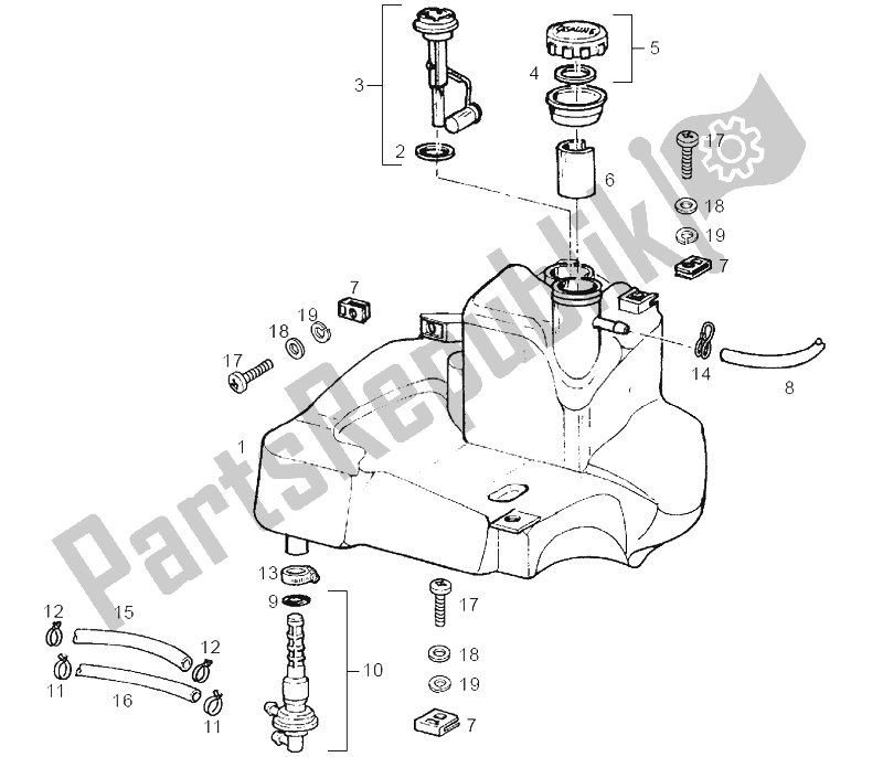 Toutes les pièces pour le Réservoir du Derbi Boulevard 125 150 CC E2 2004