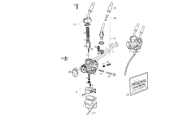 All parts for the Carburettor of the Derbi Senda 50 R DRD Racing 2T 2010