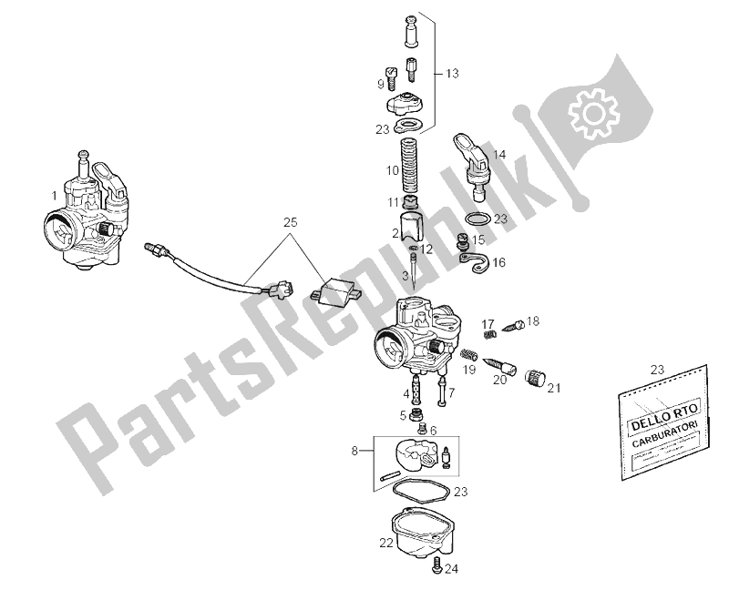 Todas las partes para Carburador de Derbi Senda 50 SM Racer E1 2003