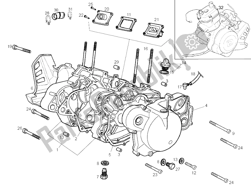 Tutte le parti per il Carrettieri del Derbi Senda 50 R DRD Racing E2 2 VER 2005