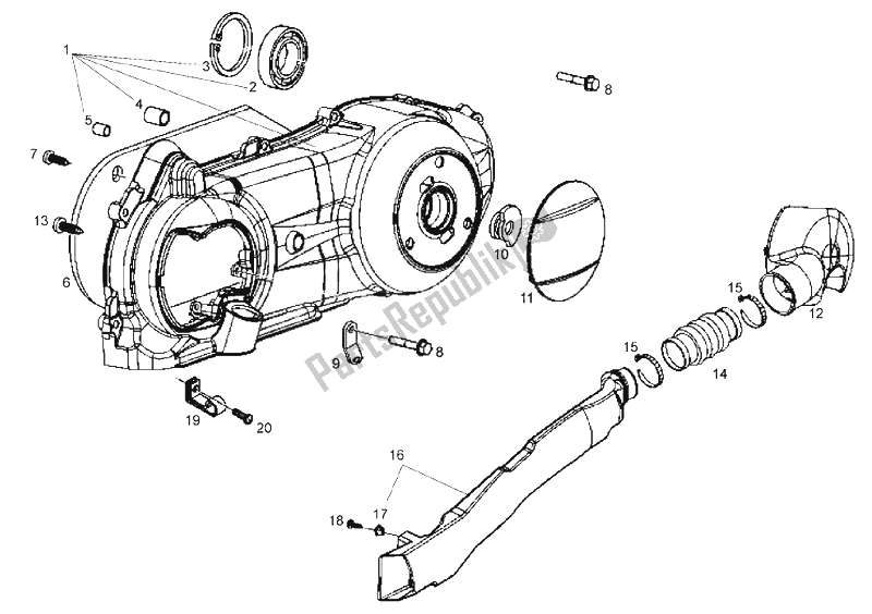 Todas las partes para Cubierta Del Variador Carter de Derbi Boulevard 125 CC 4T E3 2008