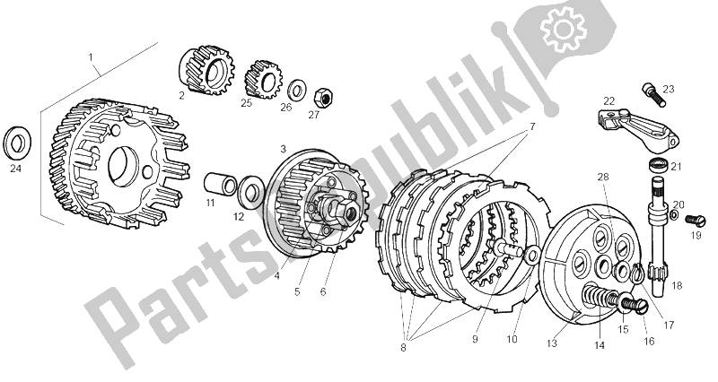 All parts for the Clutch of the Derbi Senda 50 R Export Market 2000