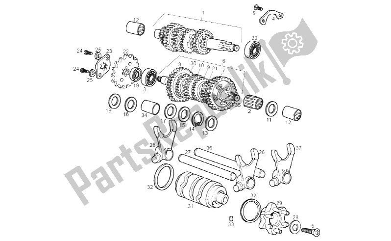 Toutes les pièces pour le Boîte De Vitesses du Derbi Senda SM DRD X Treme 50 2T E2 Limited Edition 2014