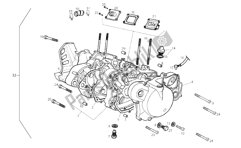 All parts for the Crankcases of the Derbi Senda R DRD X Treme 50 2T E2 2014