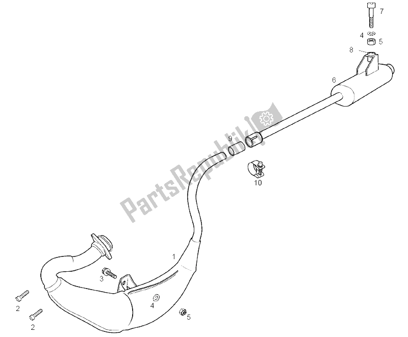 Toutes les pièces pour le Unité D'échappement du Derbi GPR 50 Nude E2 2A Edicion 2004