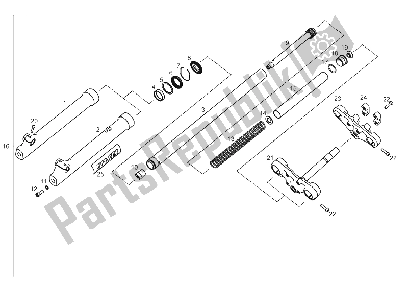 Todas las partes para Horquilla Delantera (2) de Derbi Senda 50 SM DRD Racing E2 2 VER 2005