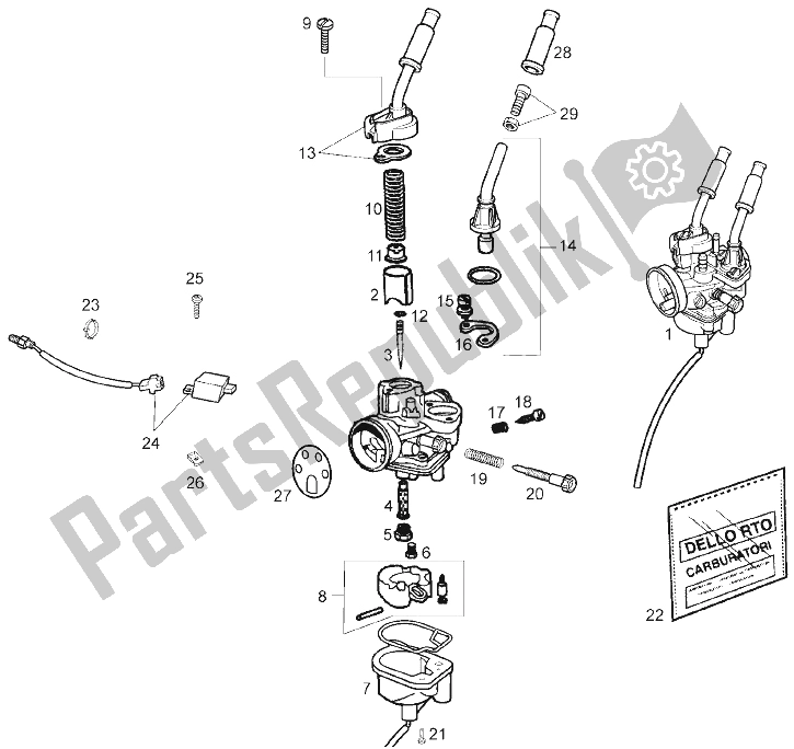 Alle onderdelen voor de Carburateur (2) van de Derbi Senda 50 R X Race E2 3 VER 2007