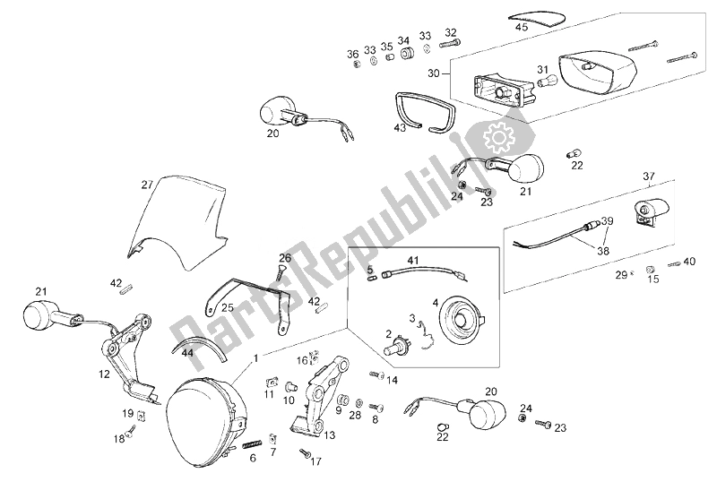 All parts for the Number-plate Light of the Derbi Mulhacen Cafe 125 E3 2008