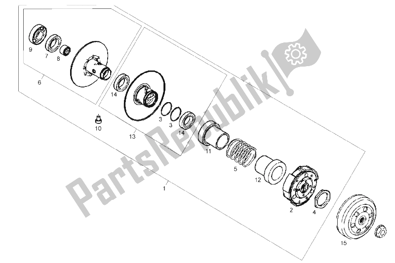 All parts for the Clutch of the Derbi Boulevard 50 CC 2T E2 2009