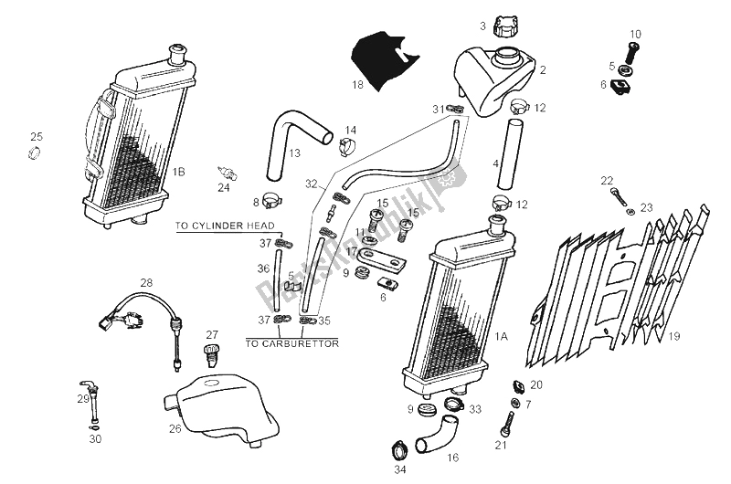 All parts for the Cooling System of the Derbi Senda 50 SM X Trem E2 3 Edicion 2006