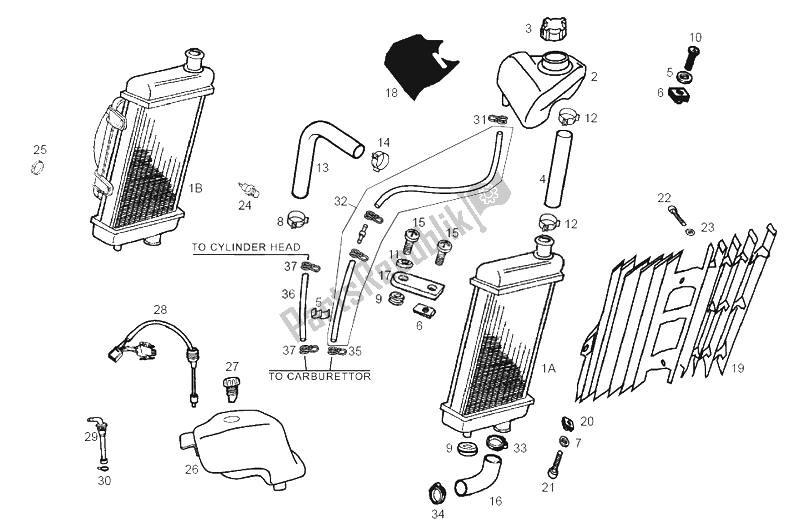 Toutes les pièces pour le Système De Refroidissement du Derbi Senda 50 SM X Trem E2 3 Edicion 2006
