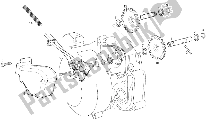 All parts for the Oil Pump of the Derbi Senda 50 R DRD PRO E2 2 VER 2005