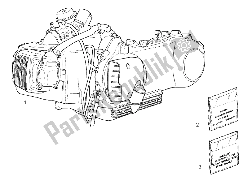 Toutes les pièces pour le Moteur du Derbi Boulevard 200 CC E2 2005