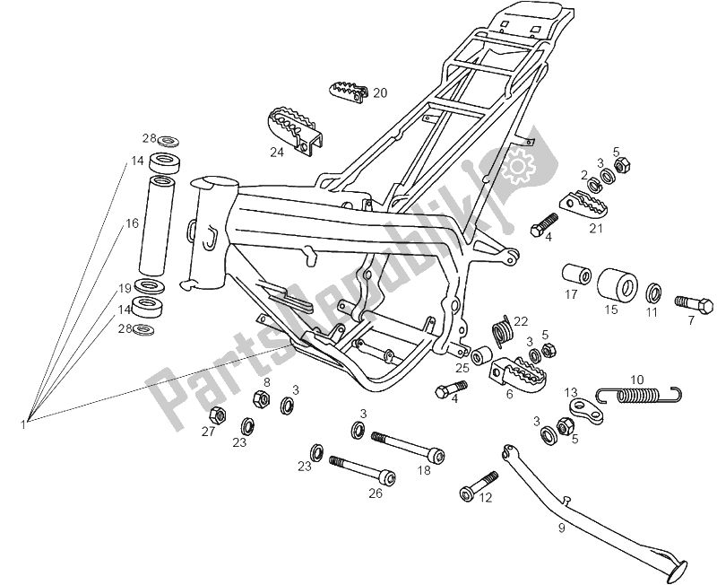 Toutes les pièces pour le Cadre du Derbi Senda 50 R X Race E2 3 VER 2007