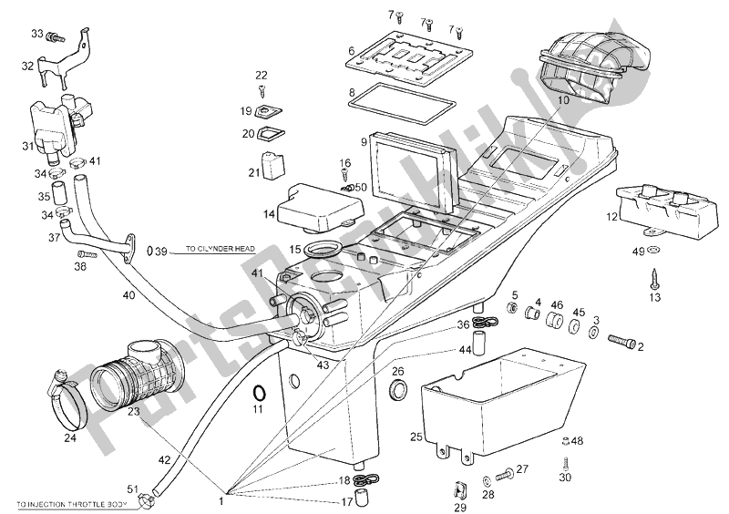 All parts for the Filter Holder of the Derbi Mulhacen 659 E3 2008