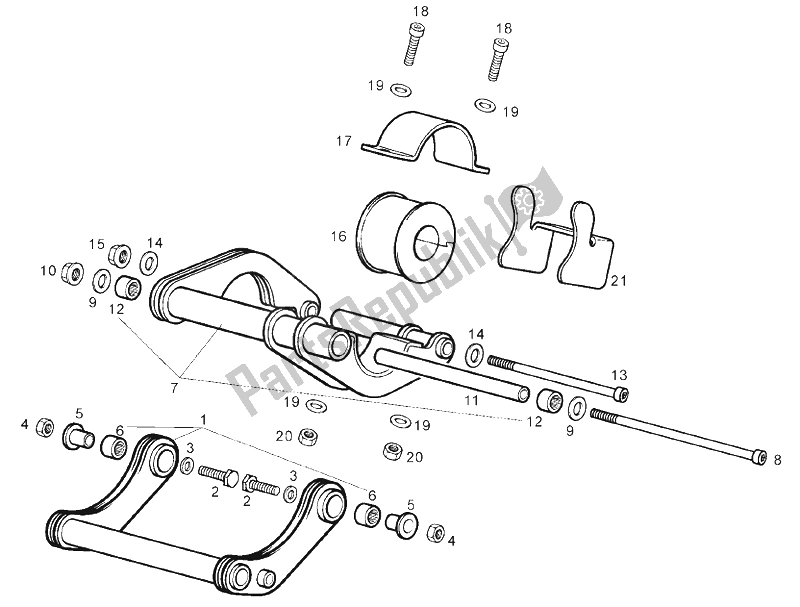 Alle onderdelen voor de Motorsteun van de Derbi GP1 LOW Seat 250 CC E3 2 VER 2007