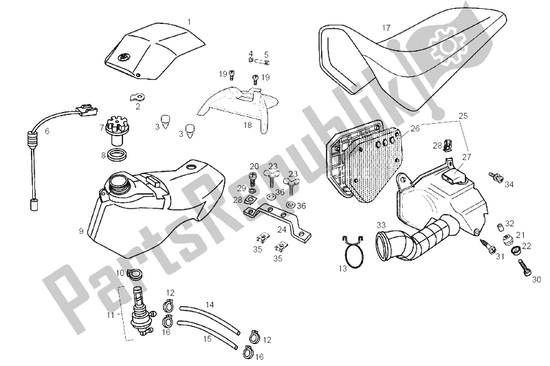 All parts for the Tank of the Derbi Senda 50 SM DRD Racing LTD Edition E2 2006