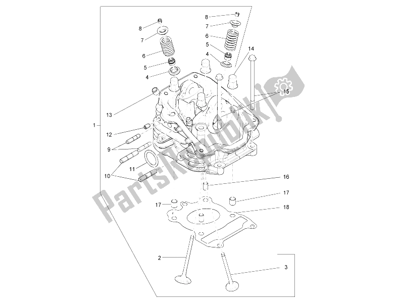 All parts for the Head Unit - Valve of the Derbi Sonar 125 4T 2009