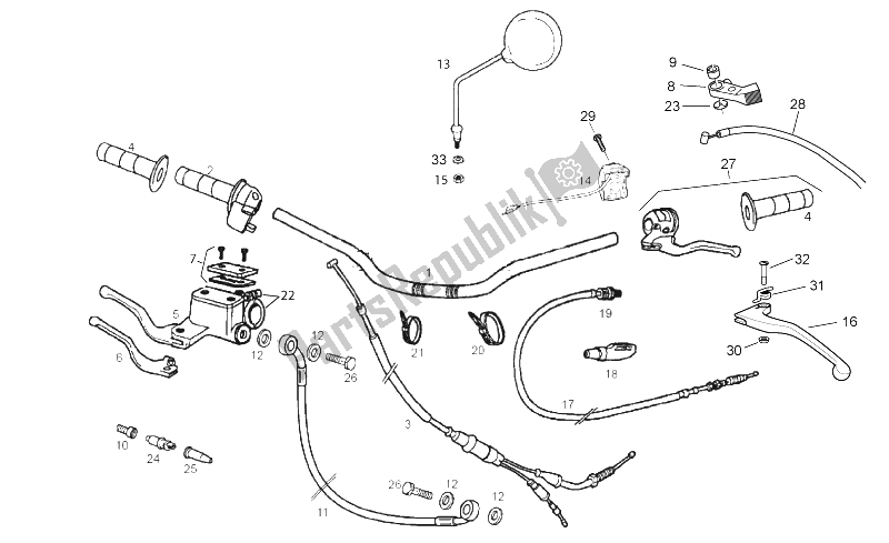 All parts for the Handlebar - Controls of the Derbi Senda 50 R DRD X Treme 2T E2 2010