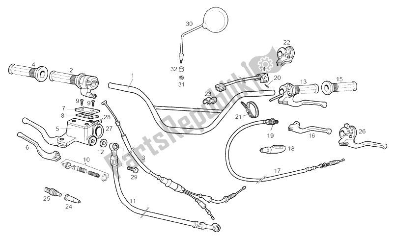 All parts for the Handlebar - Controls of the Derbi Senda 50 SM Racer 2002