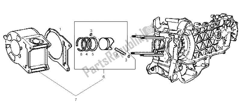 Toutes les pièces pour le Cylindre - Piston du Derbi GP1 250 CC E2 3 VER 2006