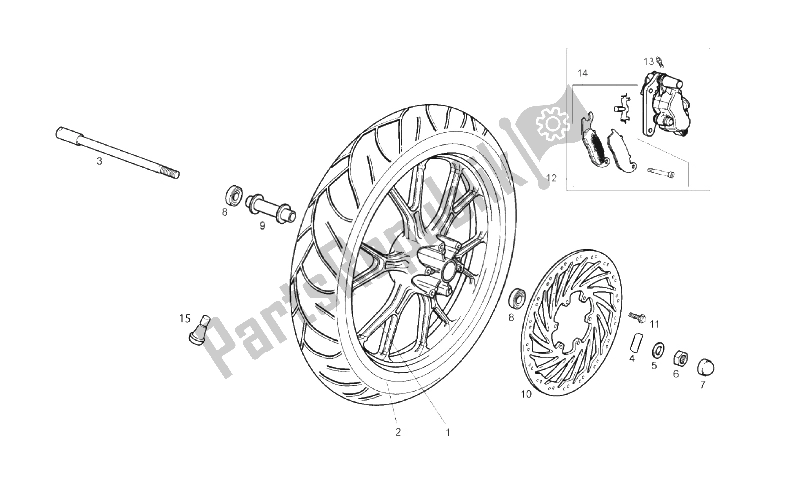 Tutte le parti per il Ruota Anteriore del Derbi Senda 50 SM DRD X Treme LTD Edition 2T E2 2013