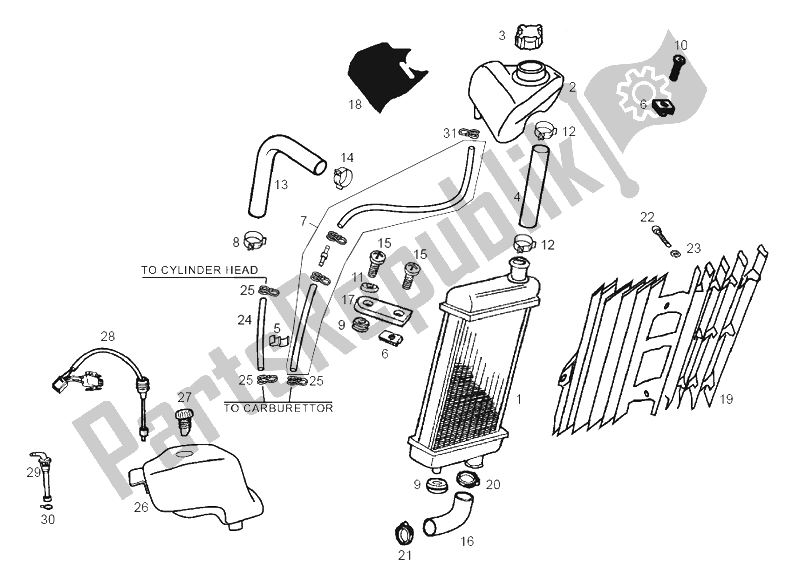 Tutte le parti per il Sistema Di Raffreddamento del Derbi Senda 50 SM DRD Racing LTD Edition E2 2006