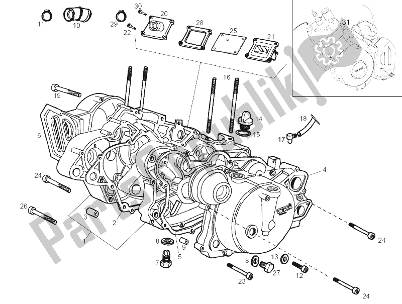 Todas las partes para Carters de Derbi Senda 50 SM X Trem E2 2A Edicion 2005