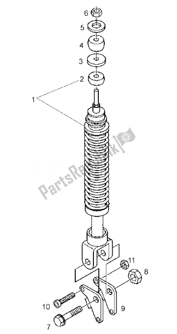 All parts for the Shock Absorber of the Derbi Boulevard 125 CC 4T E3 2008