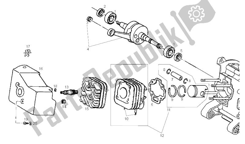 All parts for the Drive Shaft of the Derbi Atlantis Bullet E2 3A ED 50 2005