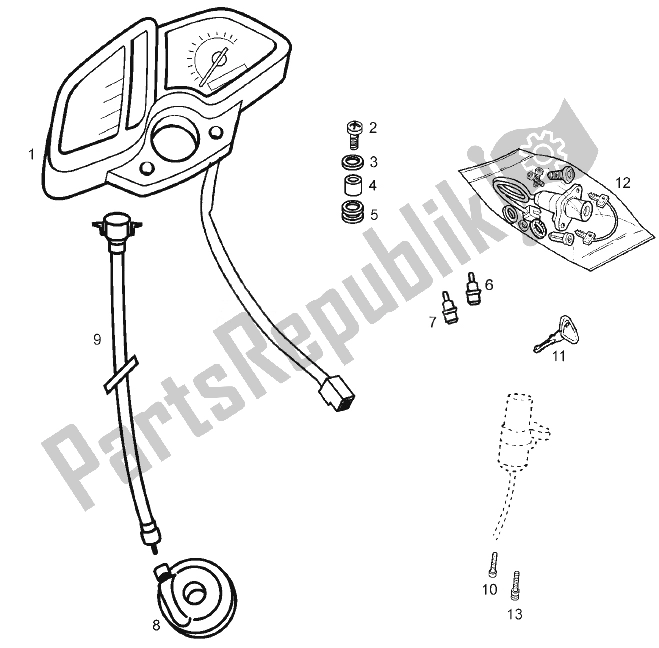 Toutes les pièces pour le Tableau De Bord du Derbi Senda 50 SM X Trem E2 3 VER 2008