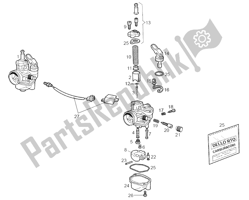 Todas las partes para Carburador de Derbi Senda 50 SM Racer 2002