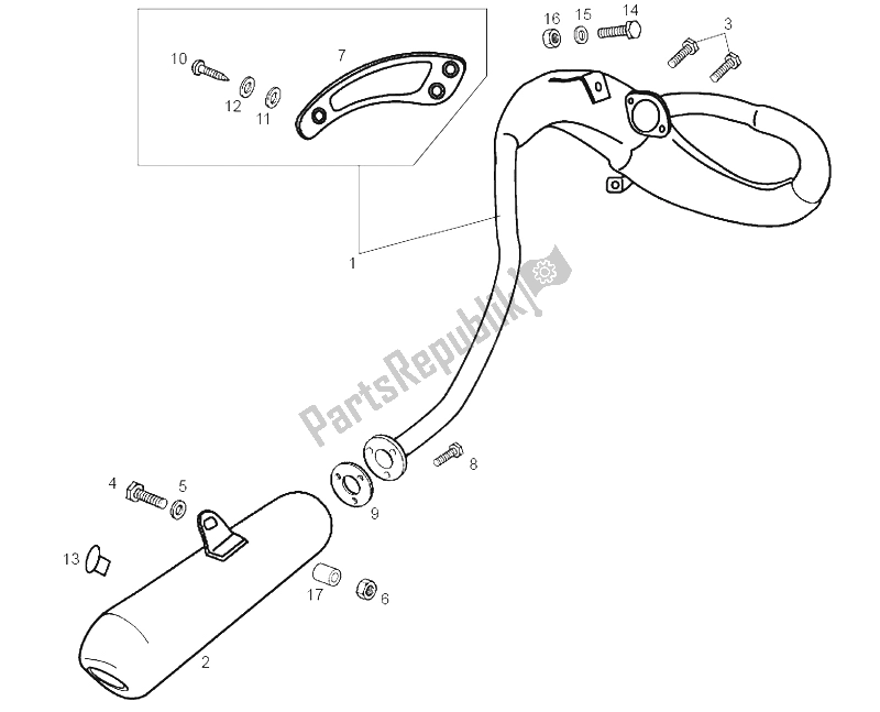 Todas las partes para Unidad De Escape de Derbi Senda 50 SM DRD Racing E2 2 VER 2005